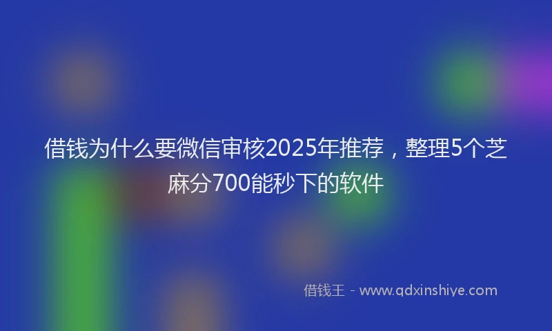 借钱为什么要微信审核2025年推荐，整理5个芝麻分700能秒下的软件