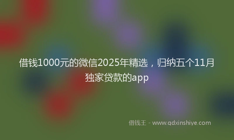借钱1000元的微信2025年精选，归纳五个11月独家贷款的app