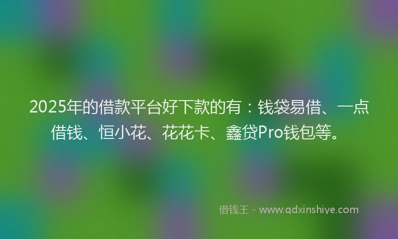 2025年的借款平台好下款的有：钱袋易借、一点借钱、恒小花、花花卡、鑫贷Pro钱包等。