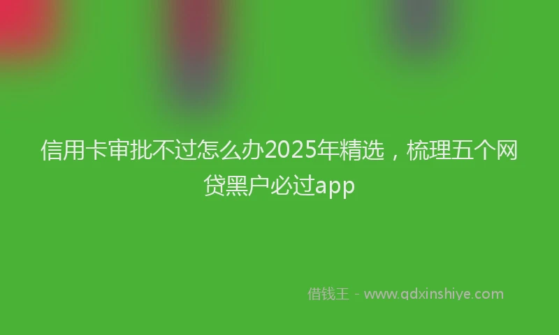 信用卡审批不过怎么办2025年精选，梳理五个网贷黑户必过app