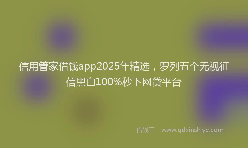 信用管家借钱app2025年精选，罗列五个无视征信黑白100%秒下网贷平台