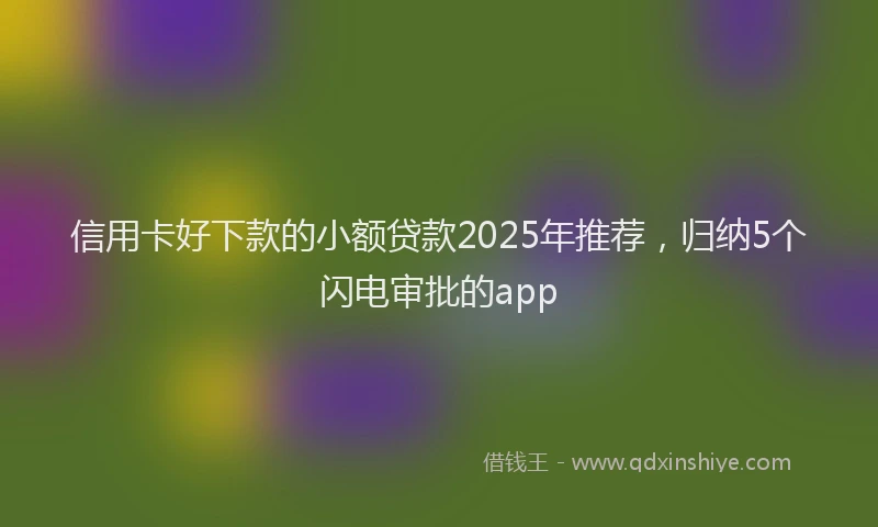 信用卡好下款的小额贷款2025年推荐，归纳5个闪电审批的app