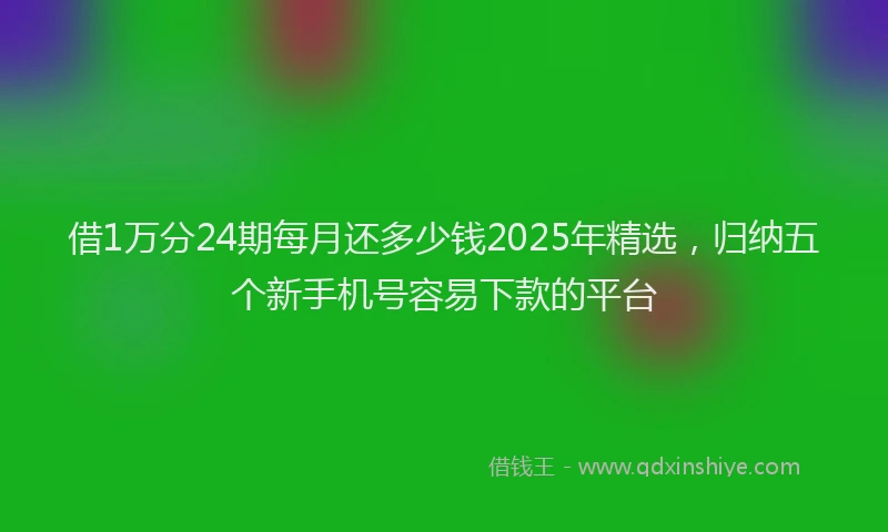 借1万分24期每月还多少钱2025年精选，归纳五个新手机号容易下款的平台
