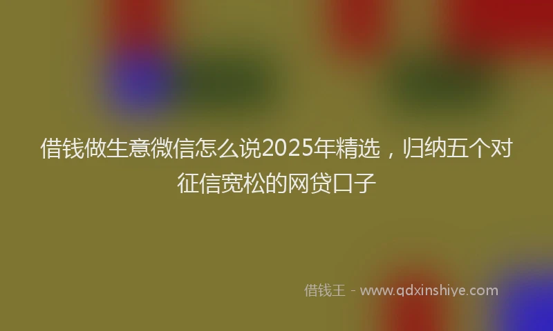 借钱做生意微信怎么说2025年精选，归纳五个对征信宽松的网贷口子