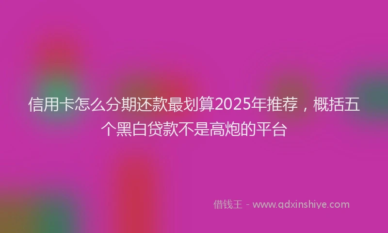 信用卡怎么分期还款最划算2025年推荐，概括五个黑白贷款不是高炮的平台