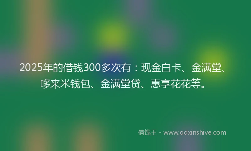 2025年的借钱300多次有：现金白卡、金满堂、哆来米钱包、金满堂贷、惠享花花等。