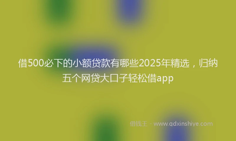 借500必下的小额贷款有哪些2025年精选，归纳五个网贷大口子轻松借app
