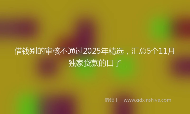 借钱别的审核不通过2025年精选，汇总5个11月独家贷款的口子