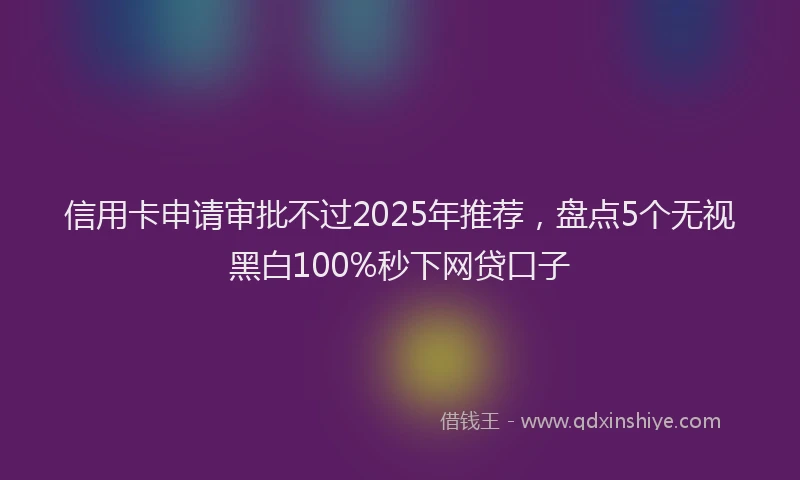 信用卡申请审批不过2025年推荐，盘点5个无视黑白100%秒下网贷口子