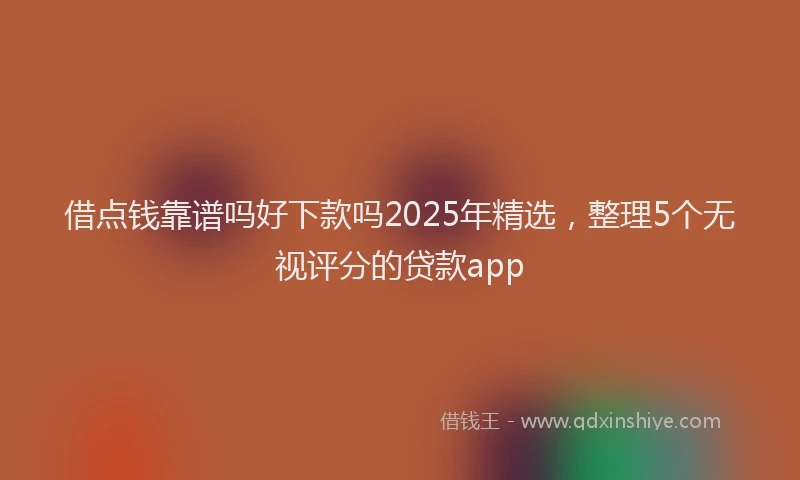 借点钱靠谱吗好下款吗2025年精选，整理5个无视评分的贷款app