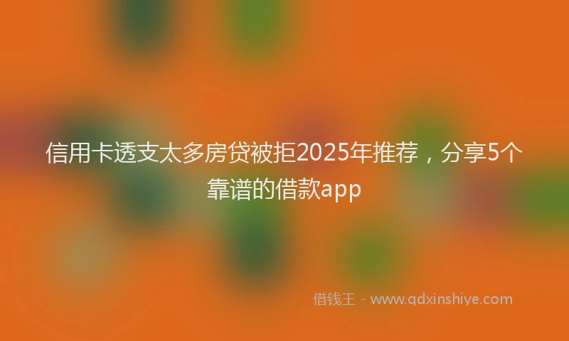 信用卡透支太多房贷被拒2025年推荐，分享5个靠谱的借款app