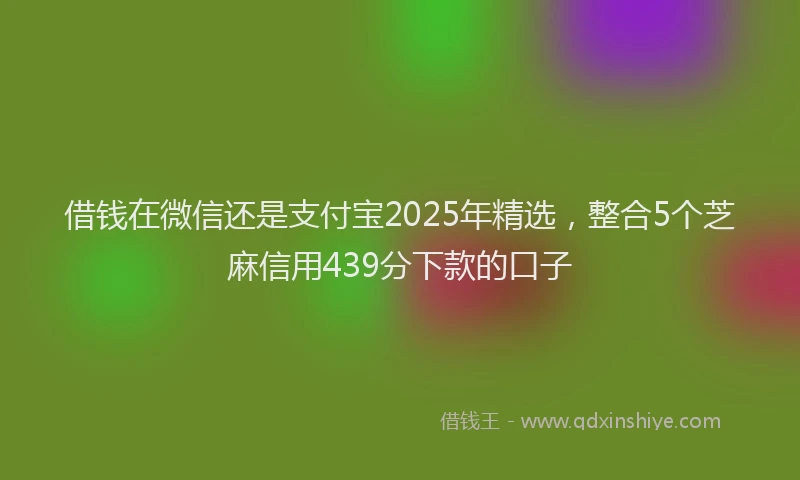 借钱在微信还是支付宝2025年精选，整合5个芝麻信用439分下款的口子