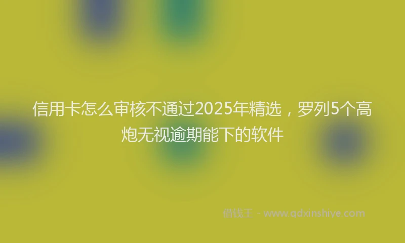 信用卡怎么审核不通过2025年精选，罗列5个高炮无视逾期能下的软件