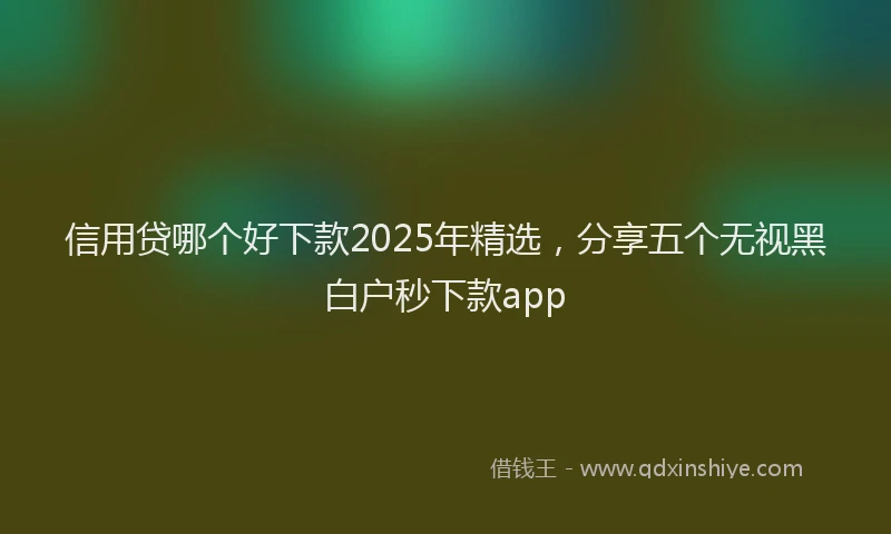 信用贷哪个好下款2025年精选，分享五个无视黑白户秒下款app