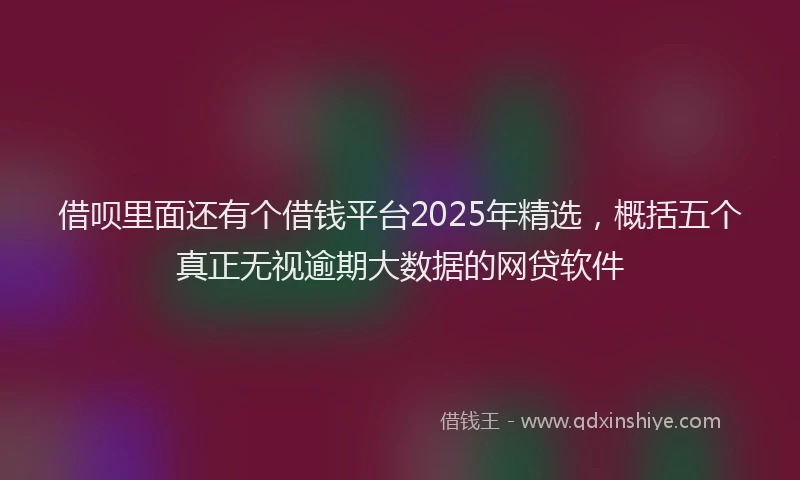 借呗里面还有个借钱平台2025年精选，概括五个真正无视逾期大数据的网贷软件