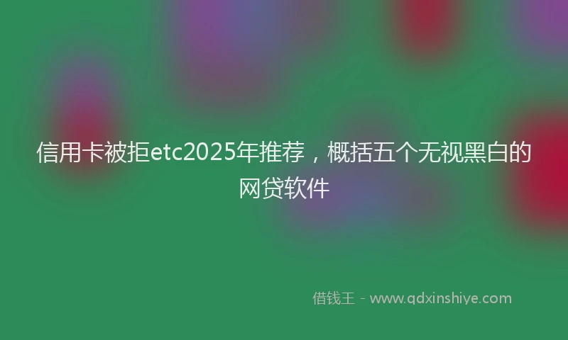 信用卡被拒etc2025年推荐，概括五个无视黑白的网贷软件