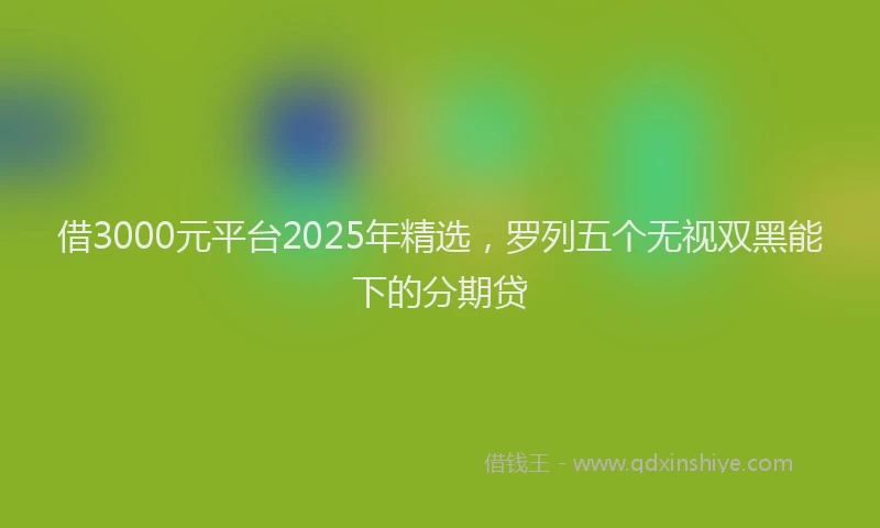 借3000元平台2025年精选，罗列五个无视双黑能下的分期贷