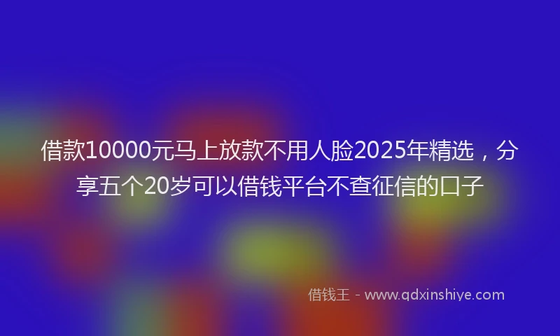 借款10000元马上放款不用人脸2025年精选，分享五个20岁可以借钱平台不查征信的口子
