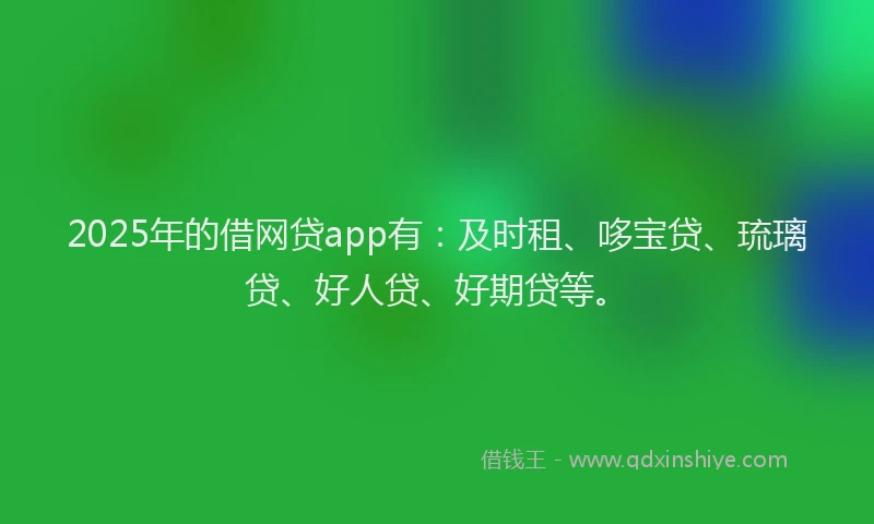 2025年的借网贷app有：及时租、哆宝贷、琉璃贷、好人贷、好期贷等。