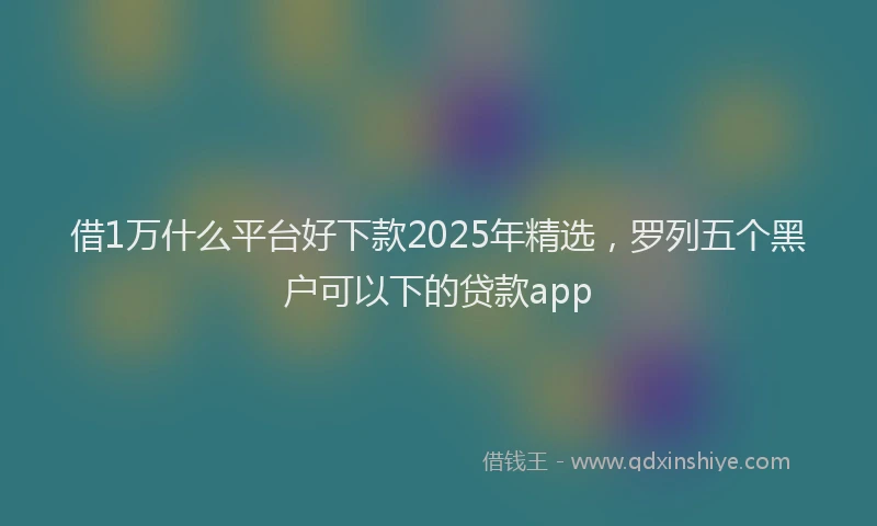 借1万什么平台好下款2025年精选，罗列五个黑户可以下的贷款app