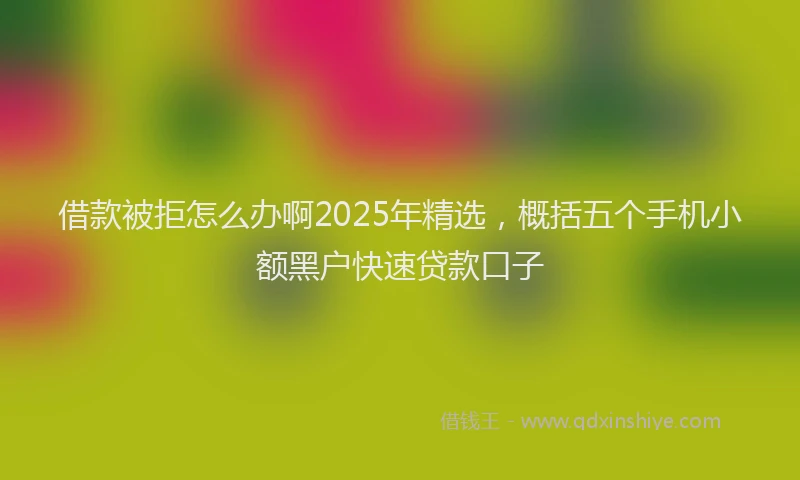 借款被拒怎么办啊2025年精选，概括五个手机小额黑户快速贷款口子