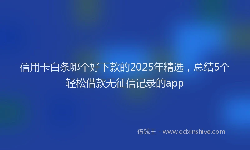 信用卡白条哪个好下款的2025年精选，总结5个轻松借款无征信记录的app