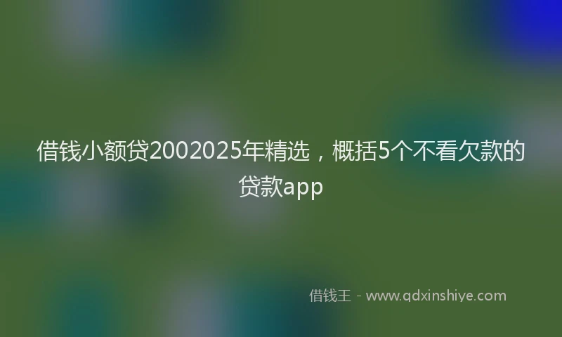 借钱小额贷2002025年精选，概括5个不看欠款的贷款app