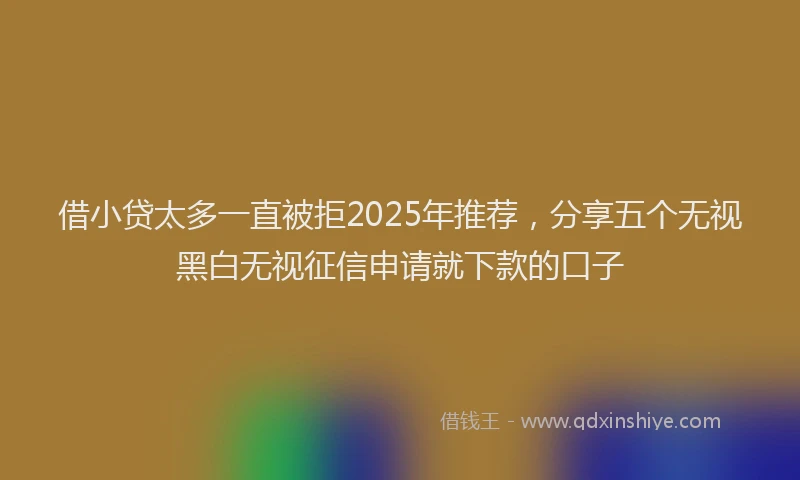 借小贷太多一直被拒2025年推荐，分享五个无视黑白无视征信申请就下款的口子