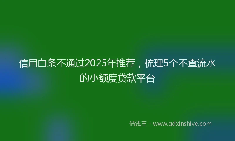 信用白条不通过2025年推荐，梳理5个不查流水的小额度贷款平台