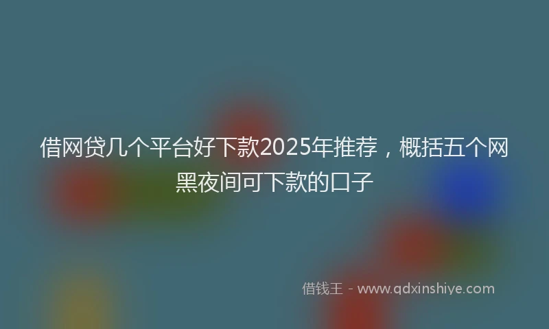 借网贷几个平台好下款2025年推荐，概括五个网黑夜间可下款的口子