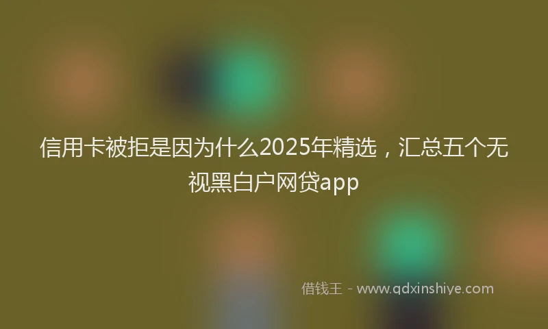 信用卡被拒是因为什么2025年精选，汇总五个无视黑白户网贷app