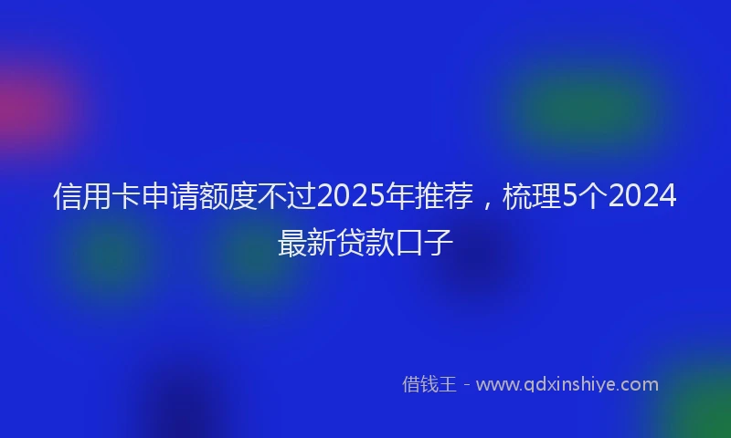 信用卡申请额度不过2025年推荐，梳理5个2024最新贷款口子