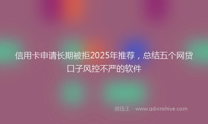 信用卡申请长期被拒2025年推荐，总结五个网贷口子风控不严的软件