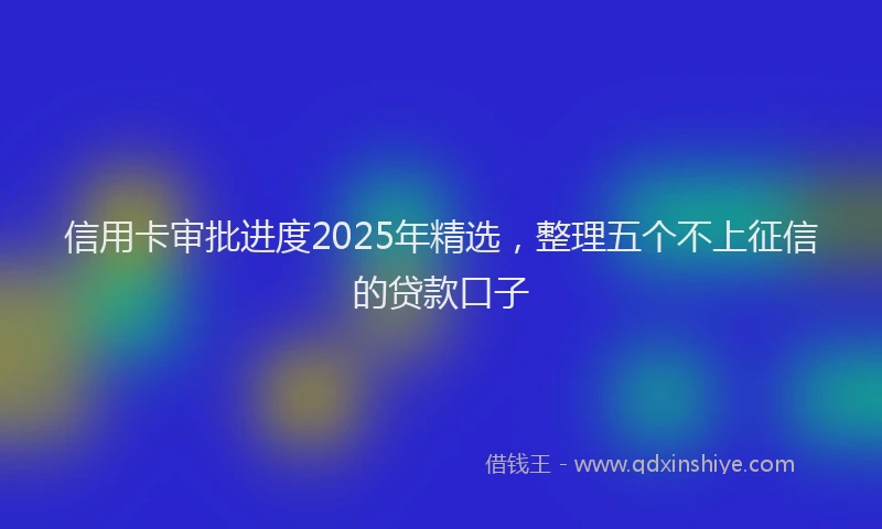 信用卡审批进度2025年精选，整理五个不上征信的贷款口子