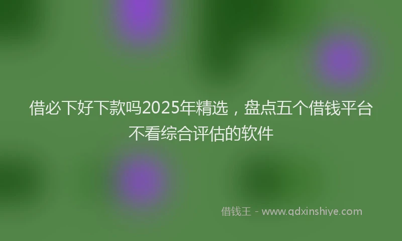 借必下好下款吗2025年精选，盘点五个借钱平台不看综合评估的软件