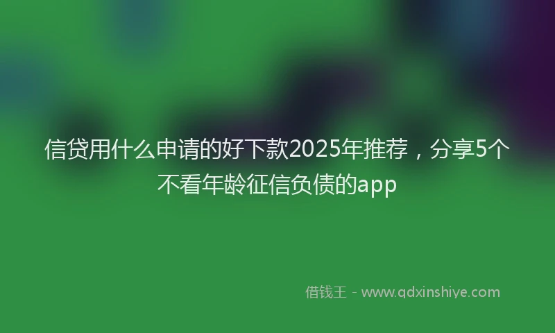 信贷用什么申请的好下款2025年推荐，分享5个不看年龄征信负债的app