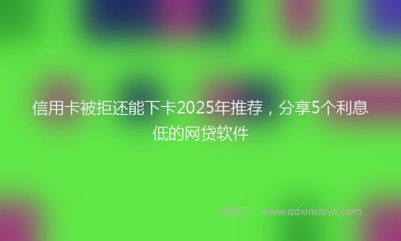 信用卡被拒还能下卡2025年推荐，分享5个利息低的网贷软件