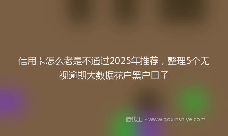信用卡怎么老是不通过2025年推荐，整理5个无视逾期大数据花户黑户口子