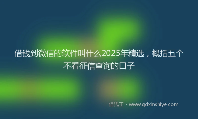 借钱到微信的软件叫什么2025年精选，概括五个不看征信查询的口子