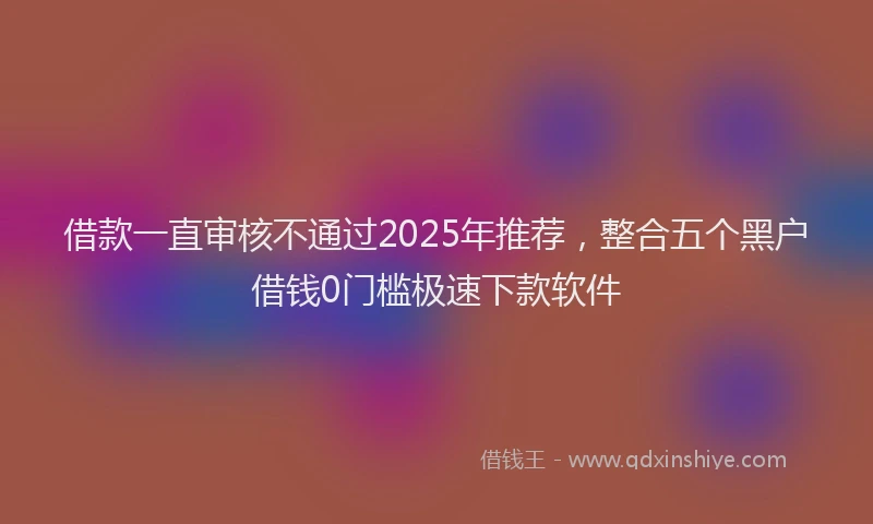 借款一直审核不通过2025年推荐，整合五个黑户借钱0门槛极速下款软件