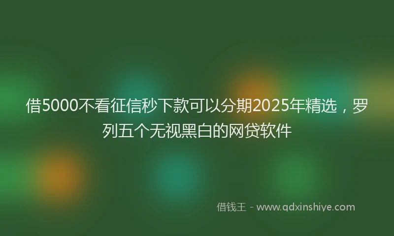 借5000不看征信秒下款可以分期2025年精选，罗列五个无视黑白的网贷软件