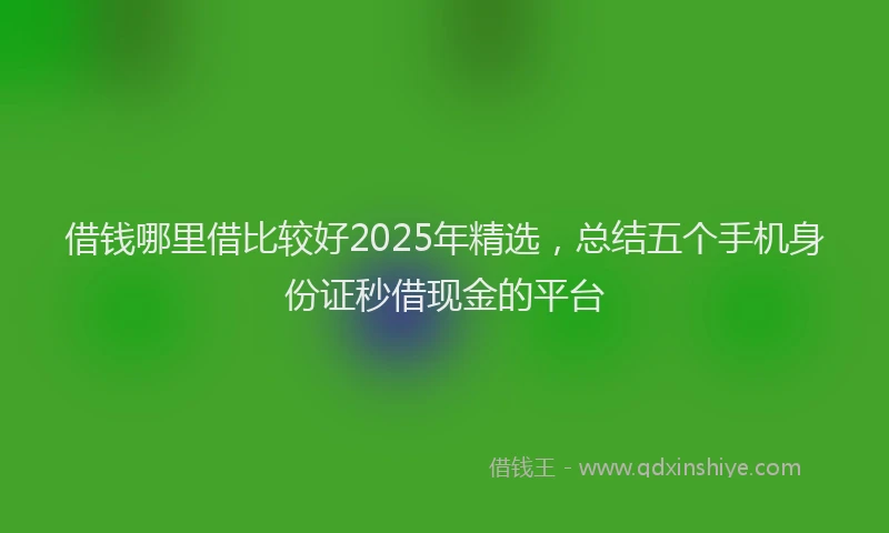 借钱哪里借比较好2025年精选，总结五个手机身份证秒借现金的平台