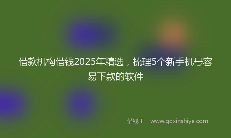借款机构借钱2025年精选，梳理5个新手机号容易下款的软件