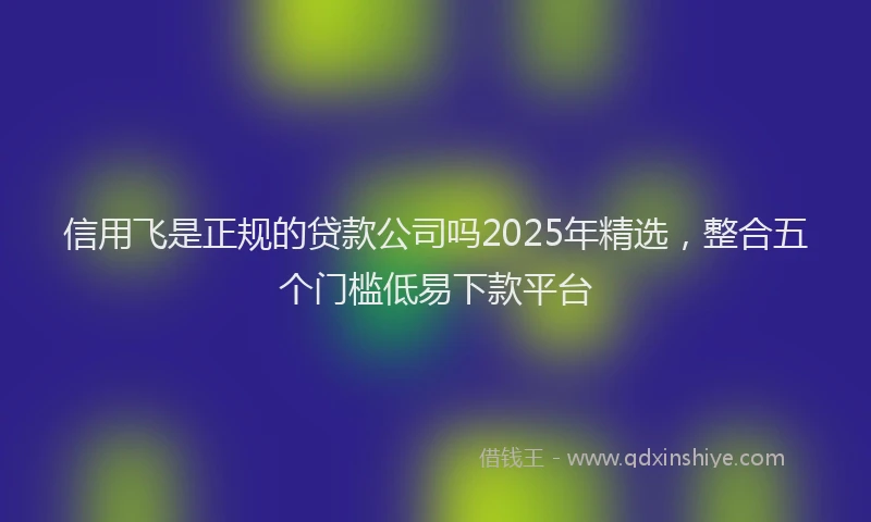 信用飞是正规的贷款公司吗2025年精选，整合五个门槛低易下款平台