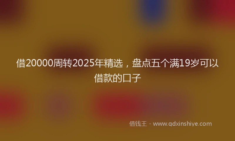 借20000周转2025年精选，盘点五个满19岁可以借款的口子