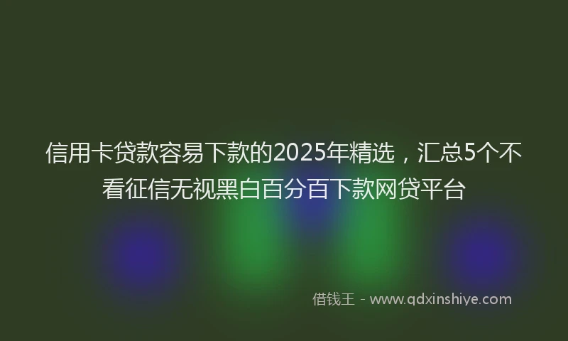 信用卡贷款容易下款的2025年精选，汇总5个不看征信无视黑白百分百下款网贷平台