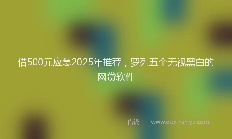 借500元应急2025年推荐，罗列五个无视黑白的网贷软件