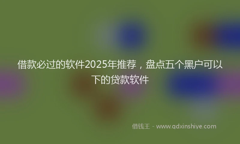 借款必过的软件2025年推荐，盘点五个黑户可以下的贷款软件