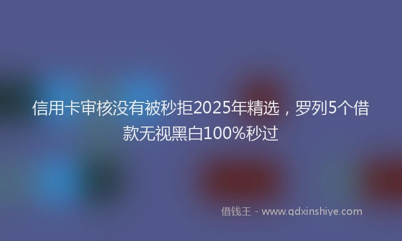 信用卡审核没有被秒拒2025年精选，罗列5个借款无视黑白100%秒过
