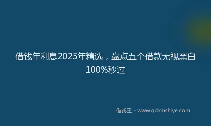 借钱年利息2025年精选，盘点五个借款无视黑白100%秒过